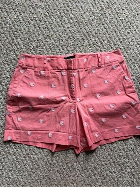 Talbots Coral Pink Embroidered Heart Shorts